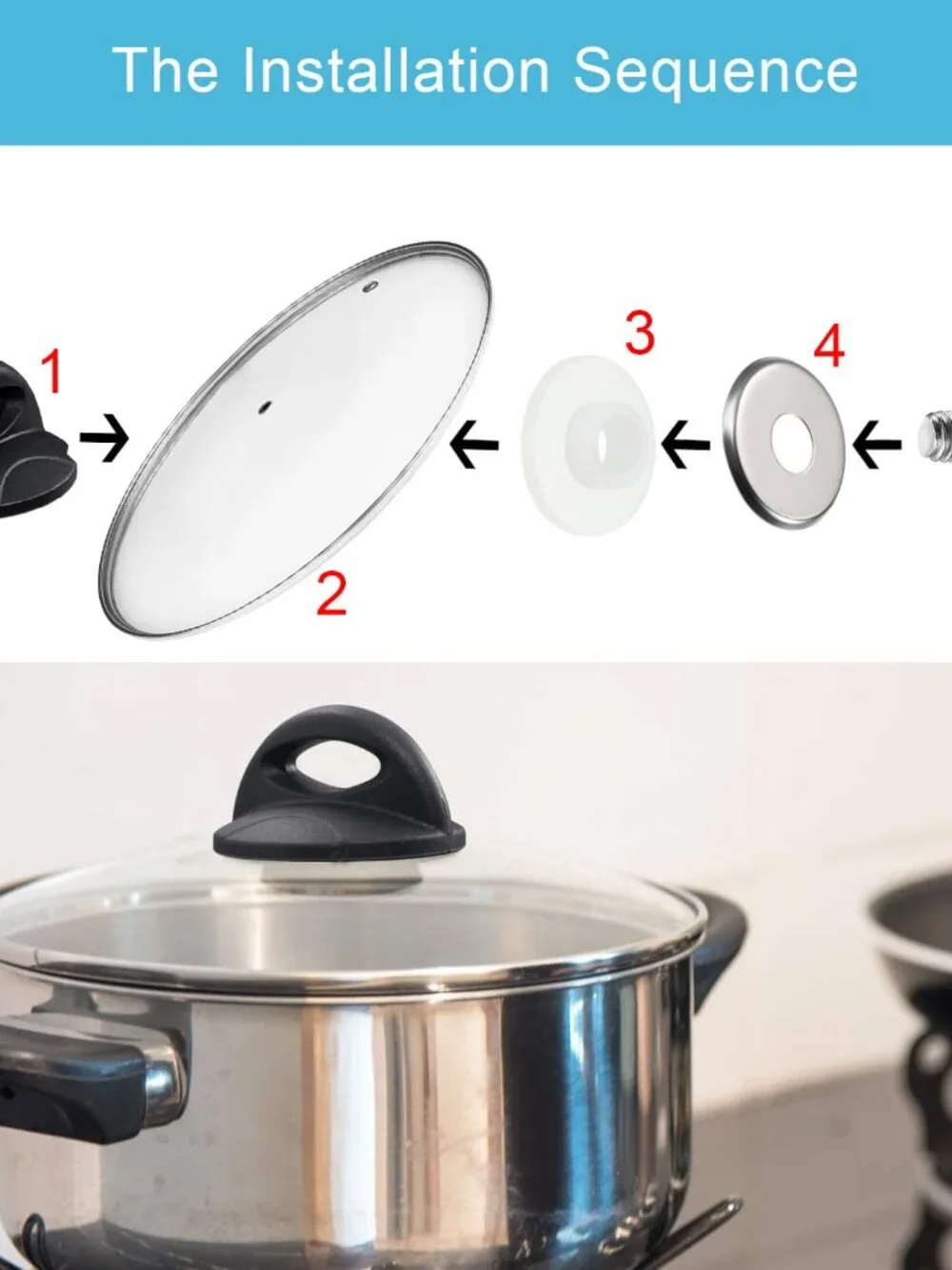 Universal Pot Lid Handle Replacement Compatible with crockpot Lids, Pan Lid Repl